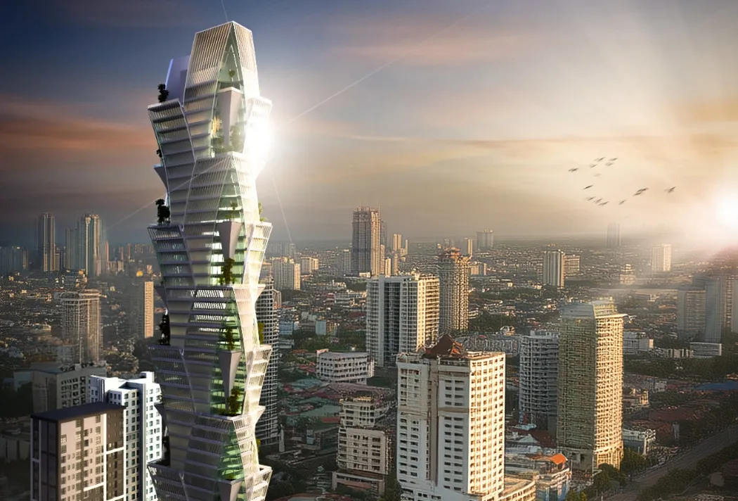 G.A.T.O Tower iznad grada, render developera