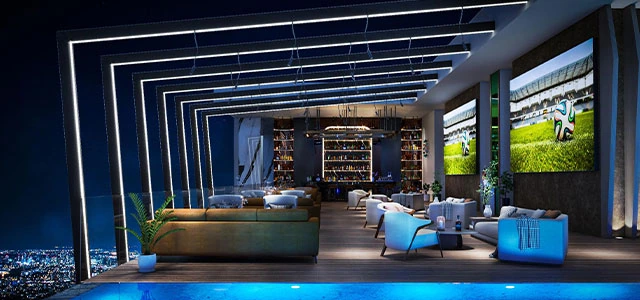 J Tower 3, bar na krovu uz bazen, render developera