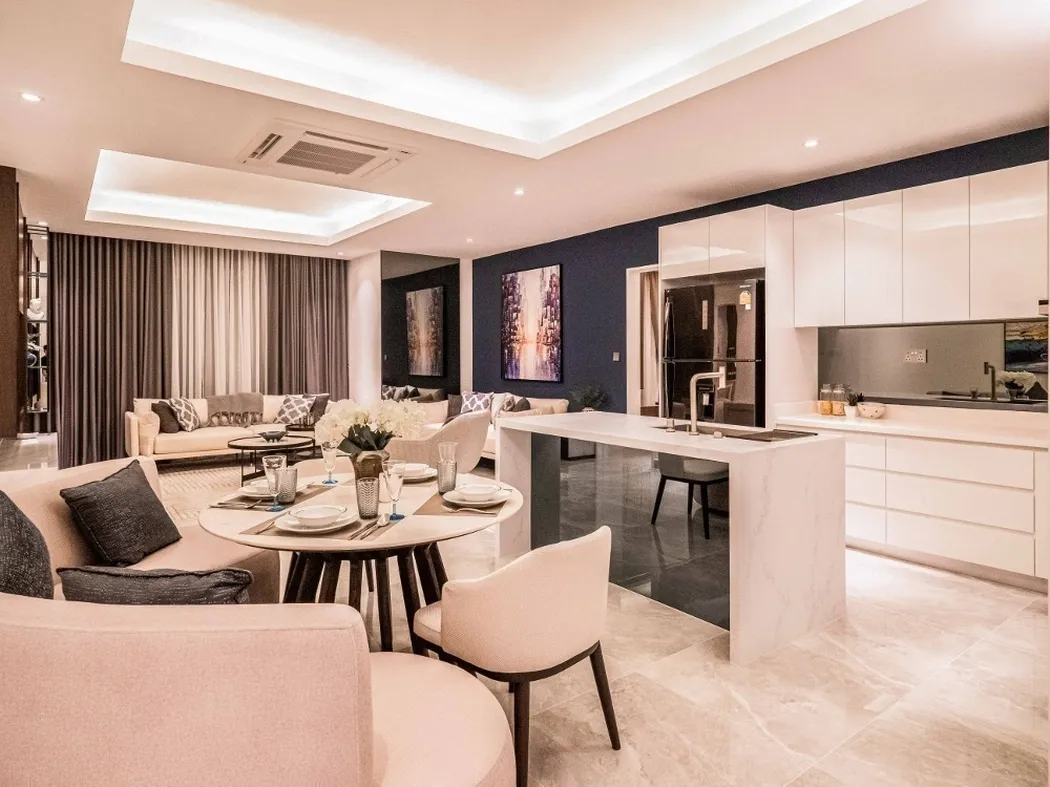 J Tower 3, trpezarija u oglednom stanu, fotografija developera