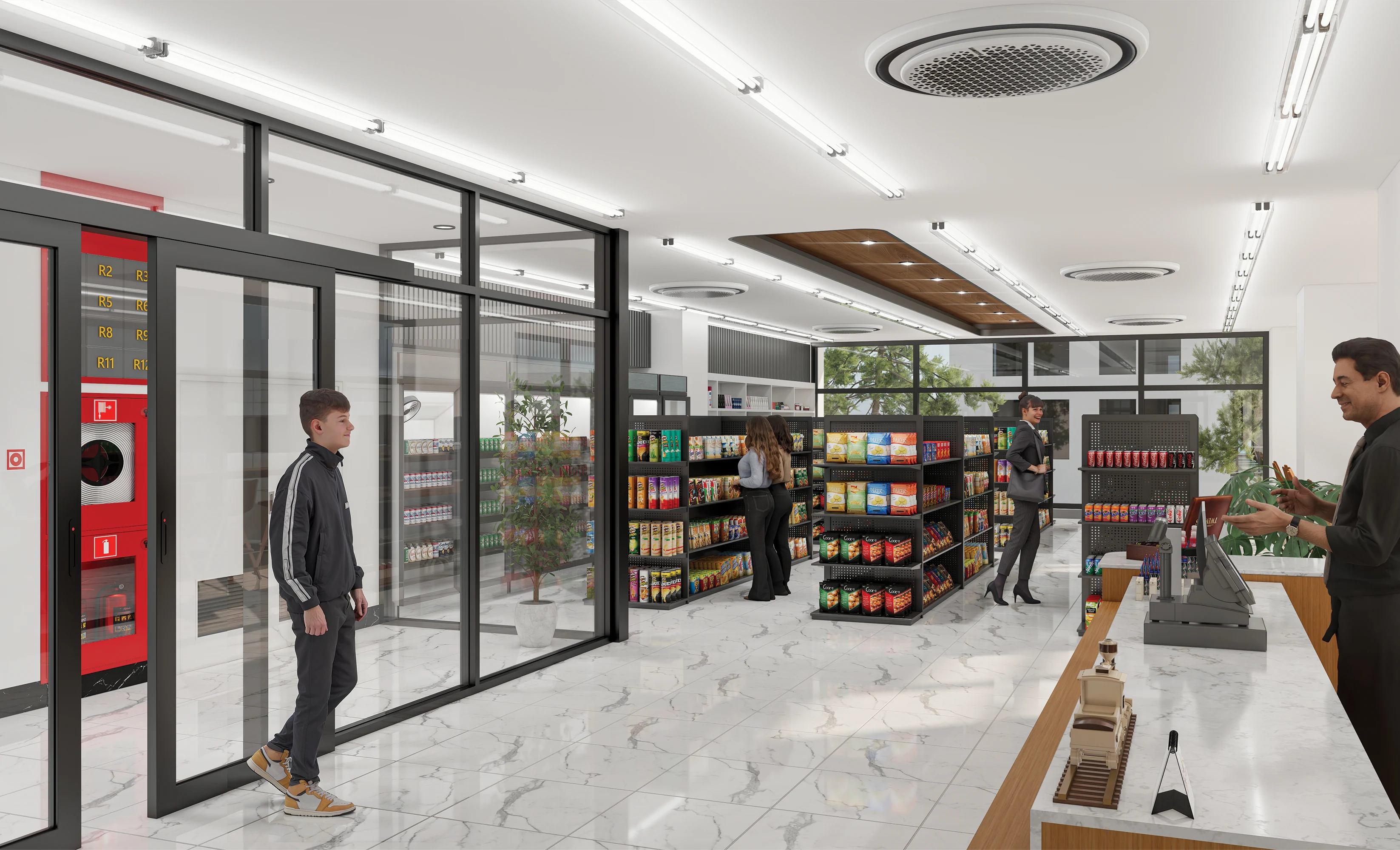 Kingston Royale, prodavnica u zgradi, render developera
