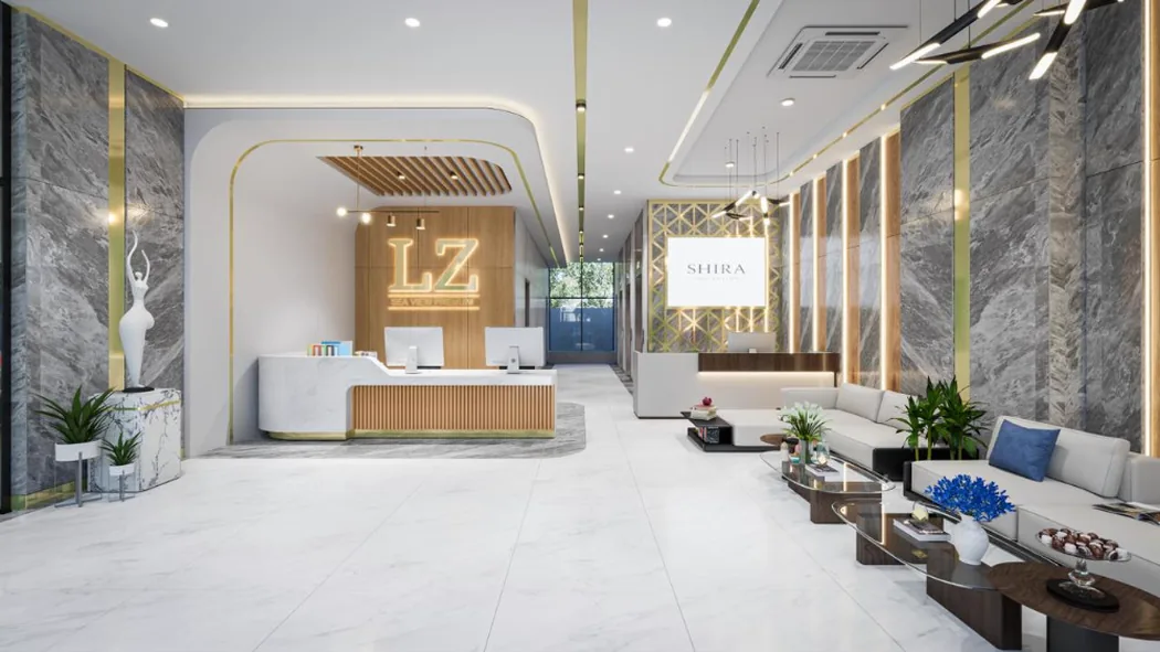 LZ Sea View Premium, recepcija u ulaznom holu, render developera